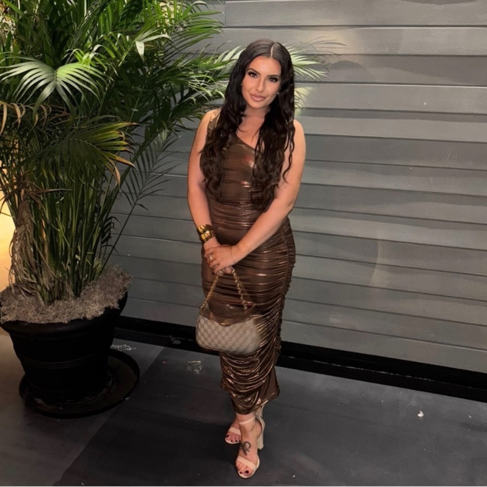 Fashion Nova | Kaelyn Metallic Midi Dress - Picture 2 of 9
